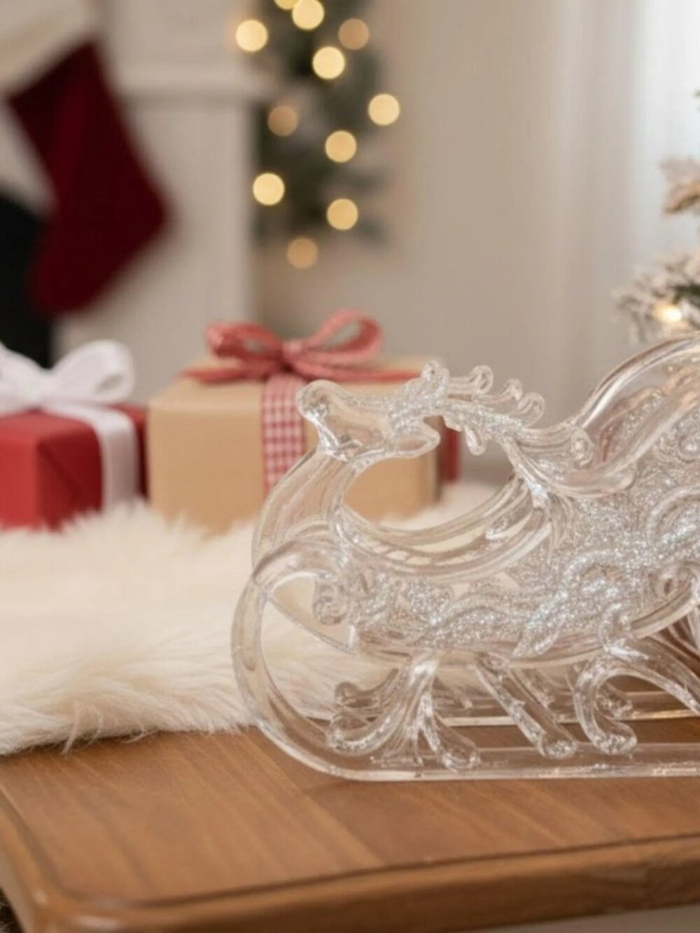 Acrylic Sled Christmas Ornament Holiday Decor Home Decoration Gift